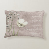 カスタム孫の名前の素朴フローラ・スクリプト アクセントクッション (裏面)