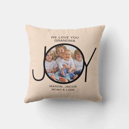 カスタム孫名写真おばあちゃん クッション (裏面)