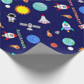 カスタム宇宙ネイビーラッピング紙 ラッピングペーパー (角)