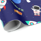 カスタム宇宙ネイビーラッピング紙 ラッピングペーパー (ロールコーナー)
