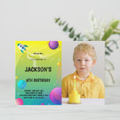 カスタム宇宙パーティー招待状 招待状 (スタンド正面)