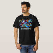 カスタム宇宙ロケット銀河いとこクルーおそろい Tシャツ (正面フル)