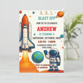 カスタム宇宙飛行士のアウトスペースバースデーパーティー 招待状 (スタンド正面)