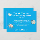 カスタム宇宙飛行士スペーステーマの感謝メッセージ サンキューカード (正面/裏面)