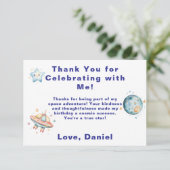 カスタム宇宙飛行士スペーステーマの感謝メッセージ サンキューカード (スタンド正面)