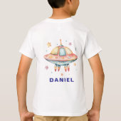 カスタム宇宙飛行士宇宙をテーマにした誕生日 Tシャツ (裏面)