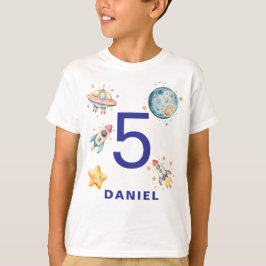 カスタム宇宙飛行士宇宙をテーマにした誕生日 Tシャツ