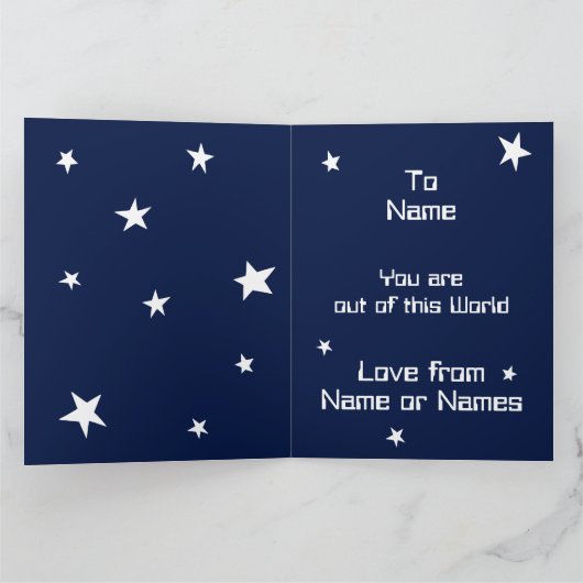 カスタム宇宙飛行士 宇宙パパの日カード カード (内部)