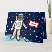 カスタム宇宙飛行士 宇宙人 宇宙飛行士 誕生日カード カード (正面)