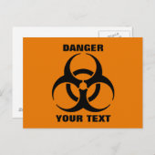 カスタム安全オレンジ生物学的災害［有害物質］シンボル警告標識 ポストカード (正面/裏面)