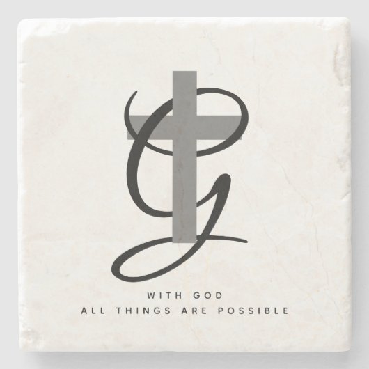 カスタム宗教クロスパスタ感謝していーユ ストーンコースター (正面)