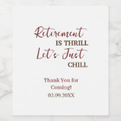 カスタム定年はスリルよ冷やそうおもしろい ワインラベル (シングルラベル)