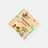 カスタム宝の地図ガール海賊誕生日パーティー スタンダードカクテルナプキン (角)