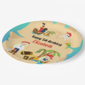 カスタム宝の地図ガール海賊誕生日パーティー ペーパープレート (アングル)