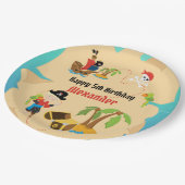 カスタム宝の地図ボーイパイレーツ誕生日パーティー ペーパープレート (アングル)