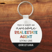 カスタム実在おもしろい不動産仲介業者素晴らし キーホルダー (正面)