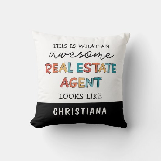 カスタム実在おもしろい不動産仲介業者素晴らし クッション (正面)