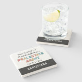 カスタム実在おもしろい不動産仲介業者素晴らし ストーンコースター (横)