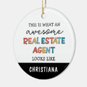 カスタム実在おもしろい不動産仲介業者素晴らし セラミックオーナメント (左)