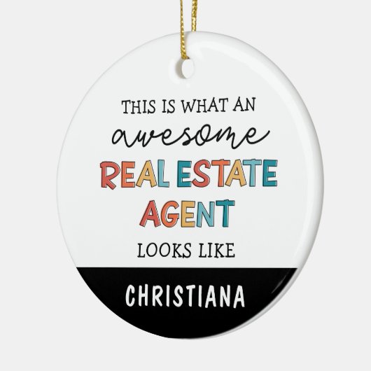 カスタム実在おもしろい不動産仲介業者素晴らし セラミックオーナメント (左)