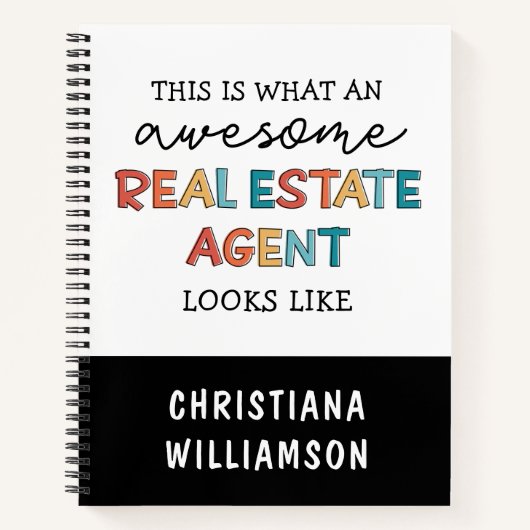 カスタム実在おもしろい不動産仲介業者素晴らし ノートブック (正面)