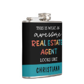 カスタム実在おもしろい不動産仲介業者素晴らし フラスク (右)