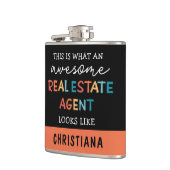 カスタム実在おもしろい不動産仲介業者素晴らし フラスク (左)