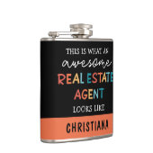 カスタム実在おもしろい不動産仲介業者素晴らし フラスク (右)
