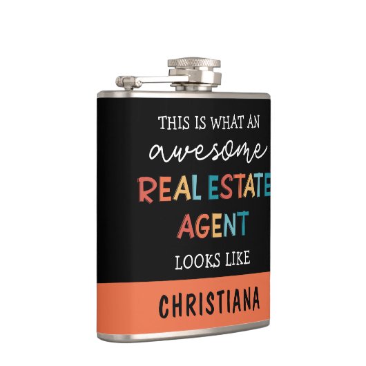 カスタム実在おもしろい不動産仲介業者素晴らし フラスク (右)