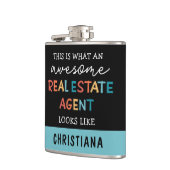 カスタム実在おもしろい不動産仲介業者素晴らし フラスク (左)