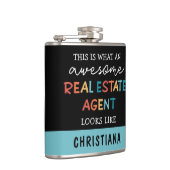 カスタム実在おもしろい不動産仲介業者素晴らし フラスク (右)