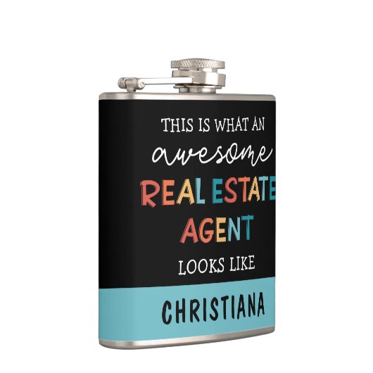カスタム実在おもしろい不動産仲介業者素晴らし フラスク (右)