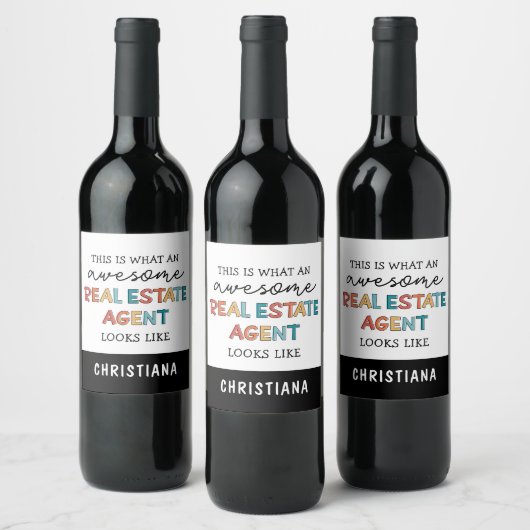 カスタム実在おもしろい不動産仲介業者素晴らし ワインラベル (ボトル)