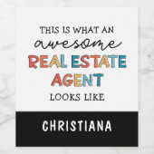 カスタム実在おもしろい不動産仲介業者素晴らし ワインラベル (シングルラベル)