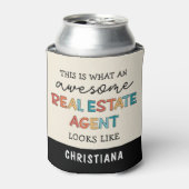 カスタム実在おもしろい不動産仲介業者素晴らし 缶クーラー (缶正面)