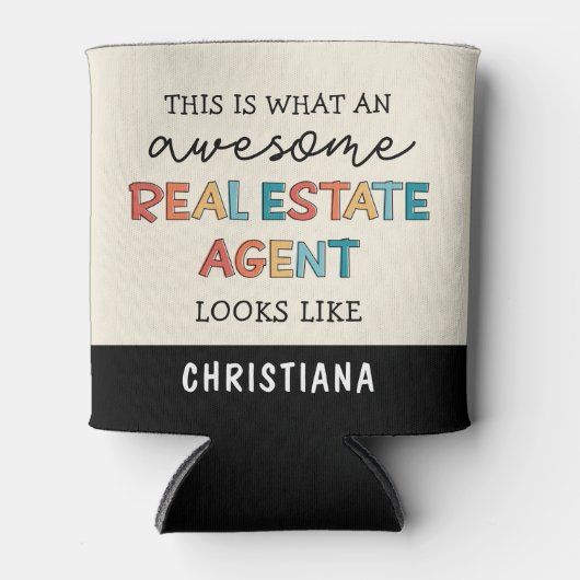 カスタム実在おもしろい不動産仲介業者素晴らし 缶クーラー (正面)