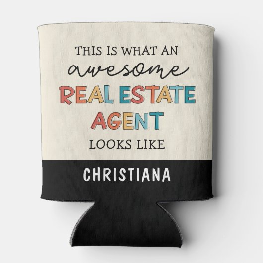 カスタム実在おもしろい不動産仲介業者素晴らし 缶クーラー (裏面)