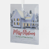 カスタム実在エステートビジネスホーム不動産仲介業者 ガラスオーナメント (正面左)