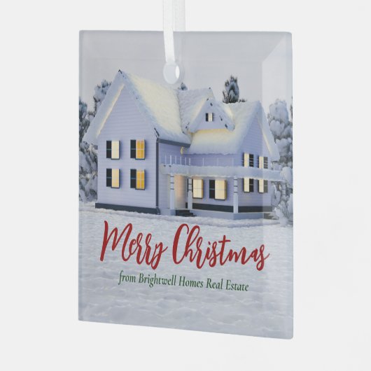 カスタム実在エステートビジネスホーム不動産仲介業者 ガラスオーナメント (正面左)