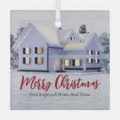 カスタム実在エステートビジネスホーム不動産仲介業者 ガラスオーナメント (正面)