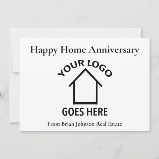 カスタム実在エステートロゴハッピーホームアニバーサリー カード (正面)