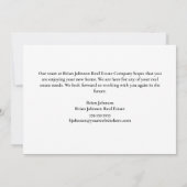 カスタム実在エステートロゴハッピーホームアニバーサリー カード (裏面)