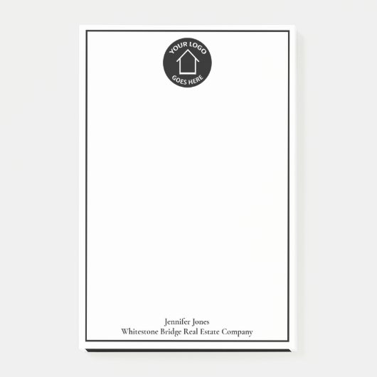 カスタム実在エステート会社のロゴシンプルモダン ポストイット (正面)