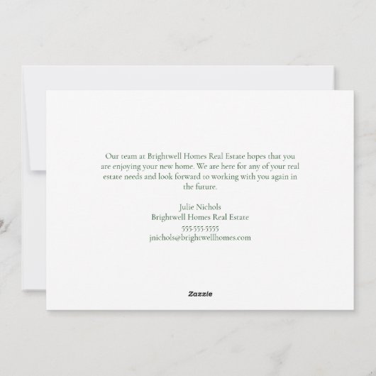 カスタム実在エステート会社クリスマスウィンターハウス シーズンカード (裏面)