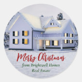 カスタム実在エステート会社クリスマスウィンターハウス ラウンドシール (正面)