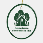 カスタム実在エステート会社グリーンホームクリスマス セラミックオーナメント (左)