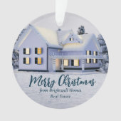 カスタム実在エステート会社ハウスメリークリスマス オーナメント (正面)