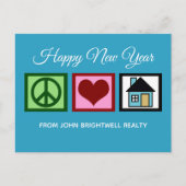 カスタム実在エステート会社ハッピーニューイヤーブルー シーズンポストカード (正面)