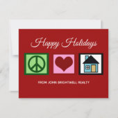 カスタム実在エステート会社ハッピーホリデイズレッド シーズンカード (正面)
