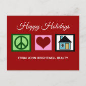 カスタム実在エステート会社ハッピーホリデイズレッド シーズンポストカード (正面)